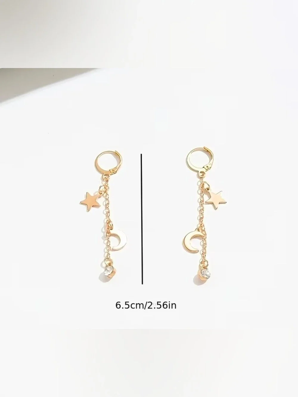 $8 Each Or Bundle 5/$20 Gold Star & Moon Drop Hoop Earrings